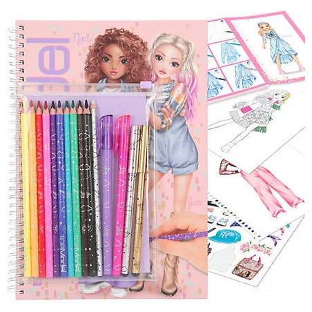 TOPMODEL ALBUM À COLORIER AVEC SET CRAYONS
