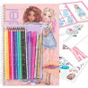 TOPMODEL ALBUM À COLORIER AVEC SET CRAYONS