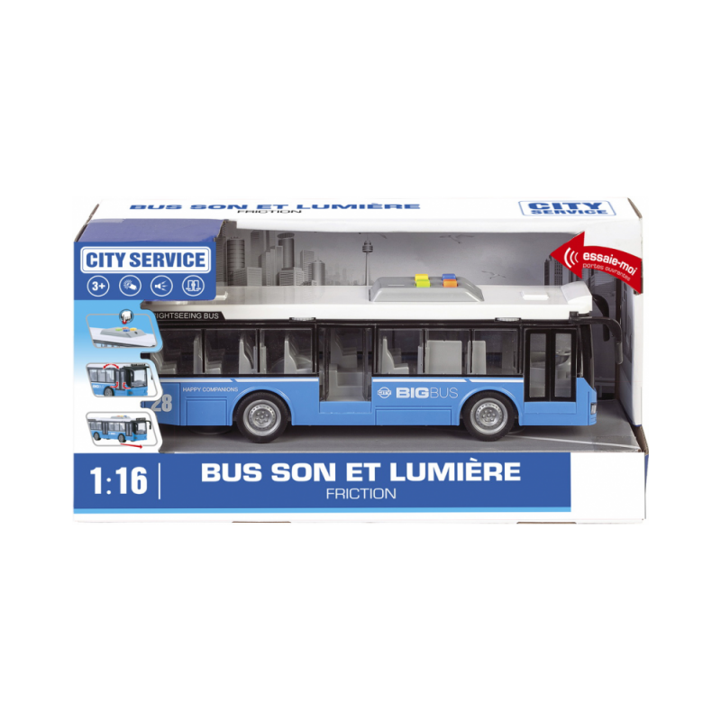 BUS 28CM SON ET LUMIERE   ASSORTIMENT