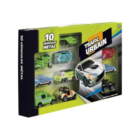 Pack 10 vehicules métal