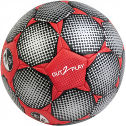 BALLON FOOT COUSU TAILLE5 ROUGE/NOIR OUT2PLAY