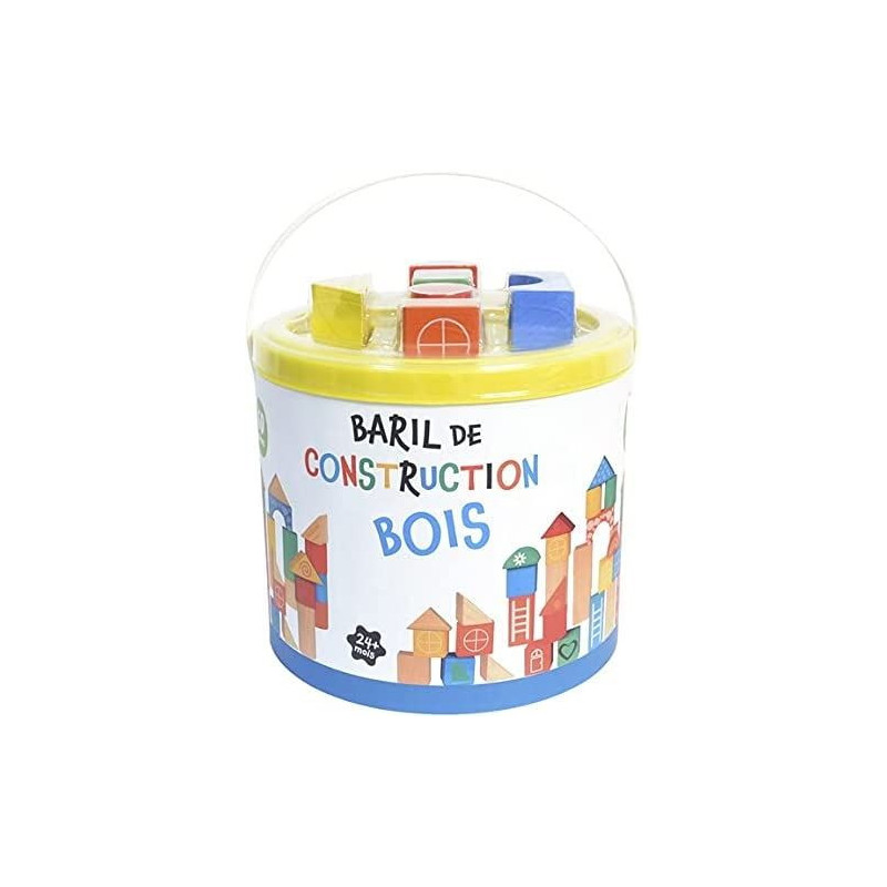 BARIL CONSTRUCTION BOIS 60 PIECES