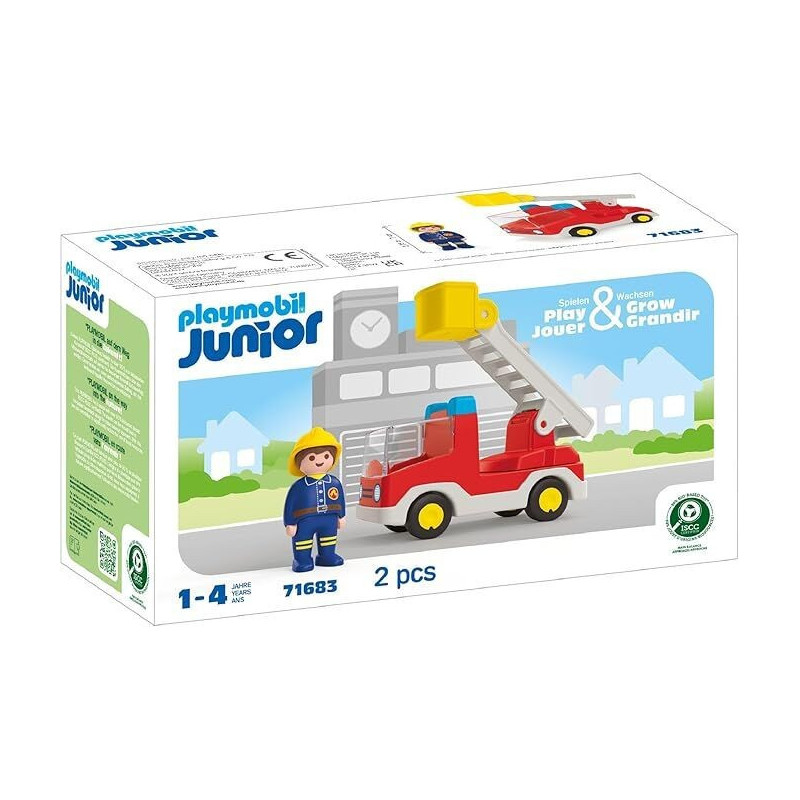 Playmobil Junior camion Pompier avec echelle