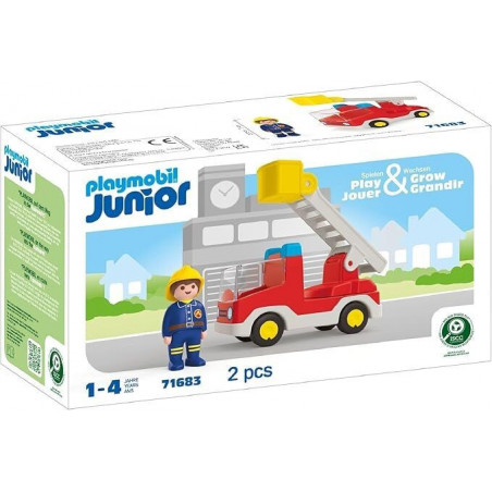 Playmobil Junior camion Pompier avec echelle