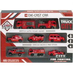 Set  vehicules Métal Pompiers