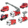 Set 6 camions pompiers sons et lumieres 12 cm