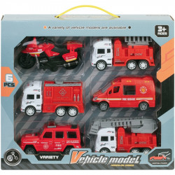 Set 6 camions pompiers sons et lumieres 12 cm