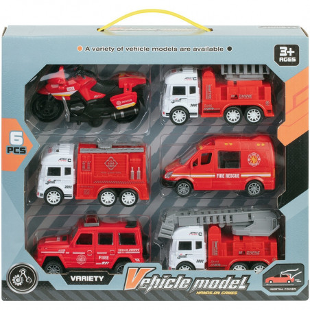 Set 6 camions pompiers sons et lumieres 12 cm
