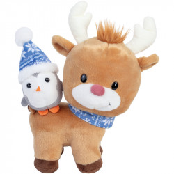 Peluche Renne et pingouin 24 cm