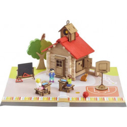 Coffret bois Ecole de village