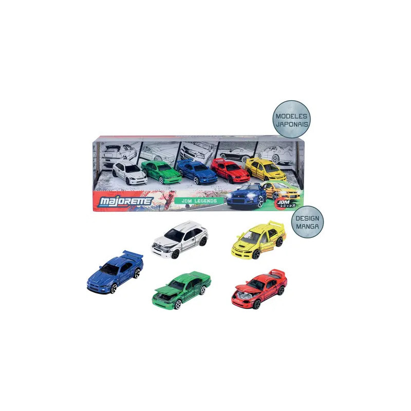 Majorette 1 64 Lot de 5 Tuning JDm Legends Sportives Japonaises
