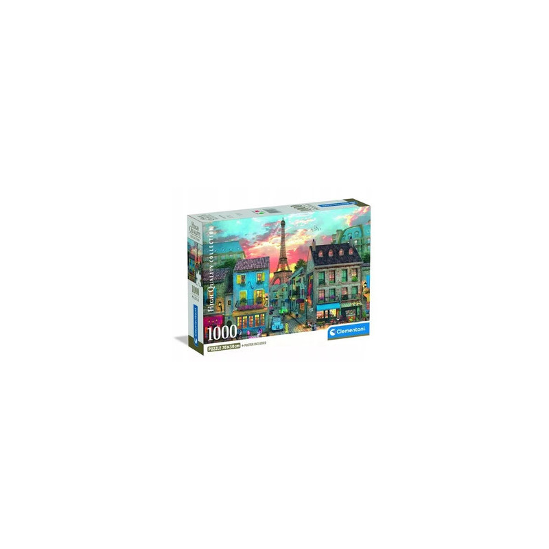 PUZZLE COMPACT 10039983 Clementoni 1000 PIECES - STREETS OF PARIS