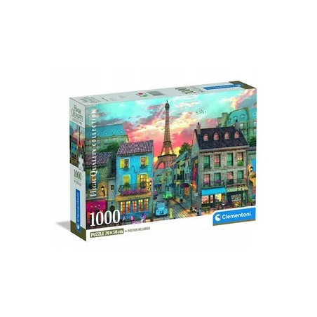 PUZZLE COMPACT 10039983 Clementoni 1000 PIECES - STREETS OF PARIS
