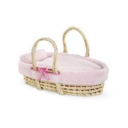 Corolle Couffin tressé peluche rose pour poupon de 36 à 42 cm