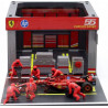 Burago F1 1.43 Ferrari Sf 24 Carlos Sainz et stand pitsop et mecaniciens