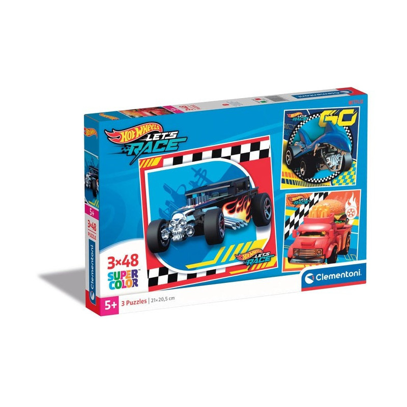Puzzle Clementoni 3x48 HotWheels