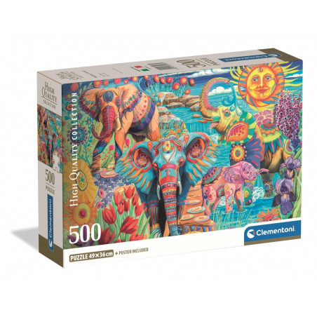 Puzzle Clementoni 500 Pieces Elephants Carnaval