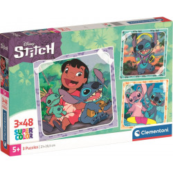 Puzzle Clementoni 3x48 Stitch