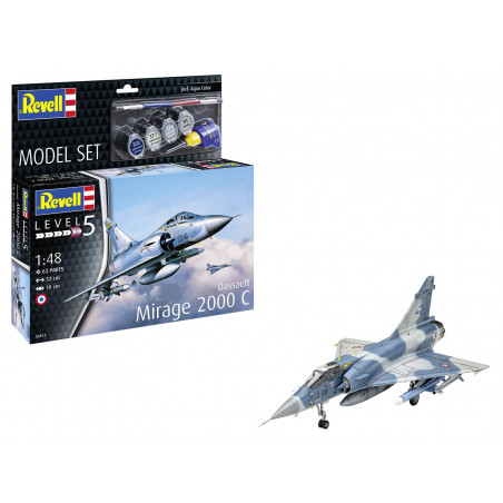 Revell Model Set 1.48 Dassault Mirage 2000 C avec colle et peintures