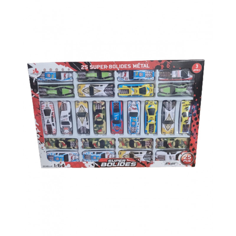 Set 25 Voitures métal Super Bolides