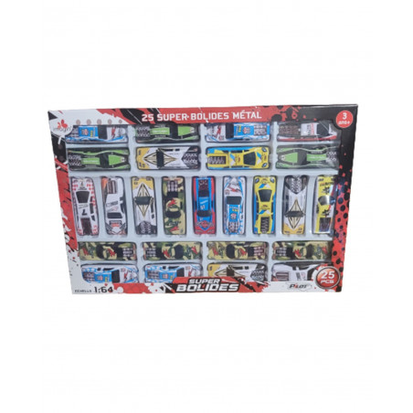 Set 25 Voitures métal Super Bolides