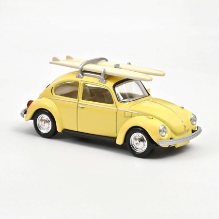Norev VW Coccinelle 1303 1973 Jaune Pastel avec Surf Jet car 1 43