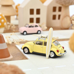 Norev VW Coccinelle 1303 1973 Jaune Pastel avec Surf Jet car 1 43
