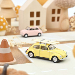 Norev VW Coccinelle 1303 1973 Jaune Pastel avec Surf Jet car 1 43