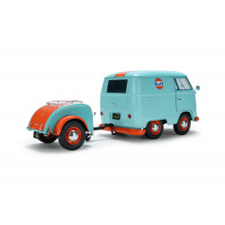 Solido 1 18 Vw T1 Samba Bus 1962 Cool Combi Gulf avec remorque