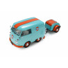 Solido 1 18 Vw T1 Samba Bus 1962 Cool Combi Gulf avec remorque