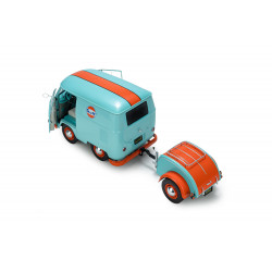 Solido 1 18 Vw T1 Samba Bus 1962 Cool Combi Gulf avec remorque