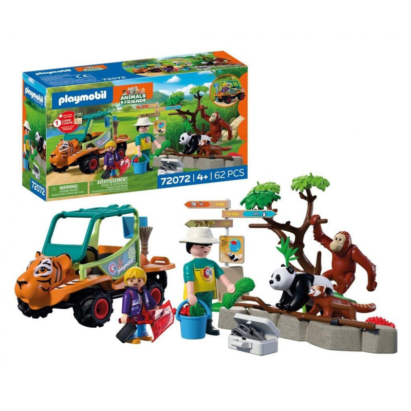 Playmobil Gardien de zoo et véhicule