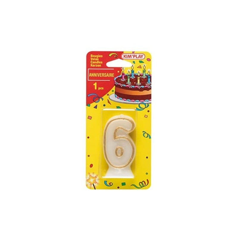 Bougie anniversaire Chiffre 6