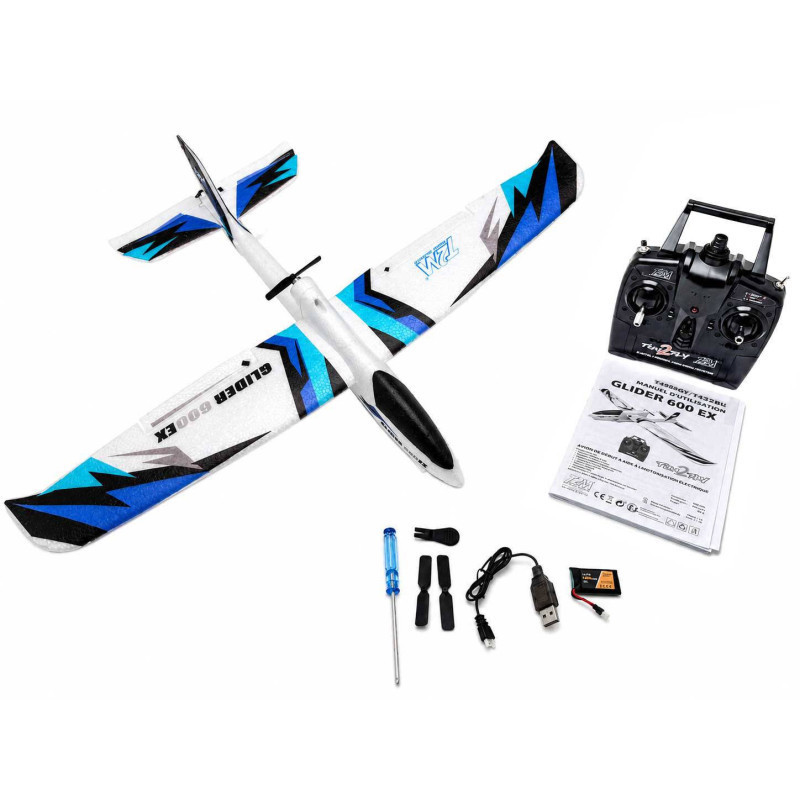 T2m Planeur Fun 2 Fly Glider 600 Bleu