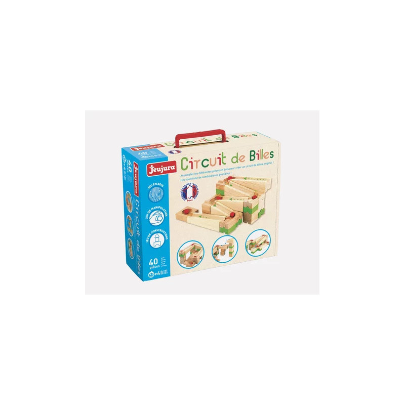Jeujura Bois CIRCUIT DE BILLES - 40 PIECES