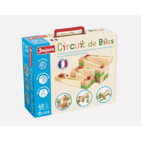 Jeujura Bois CIRCUIT DE BILLES - 40 PIECES