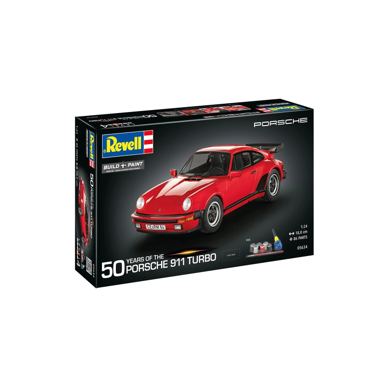 Revell Coffret Porsche 911 turbo 1.24 50 ans avec accessoires