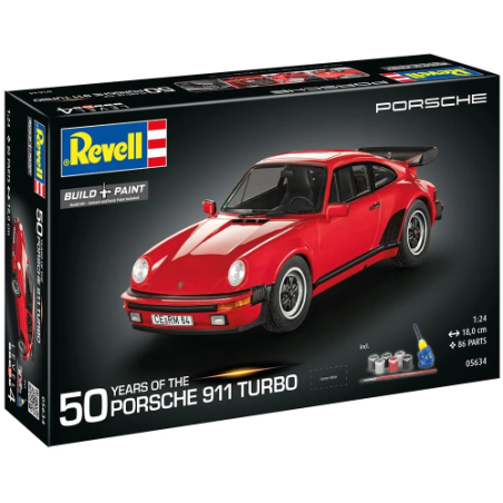 Revell Coffret Porsche 911 turbo 1.24 50 ans avec accessoires