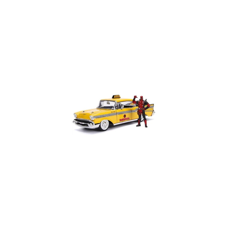 Jada 1 24 Taxi et Deadpool Chevrolet Bel Air 1957