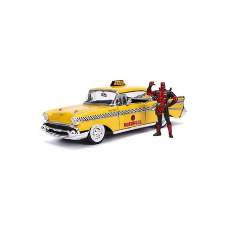 Jada 1 24 Taxi et Deadpool Chevrolet Bel Air 1957
