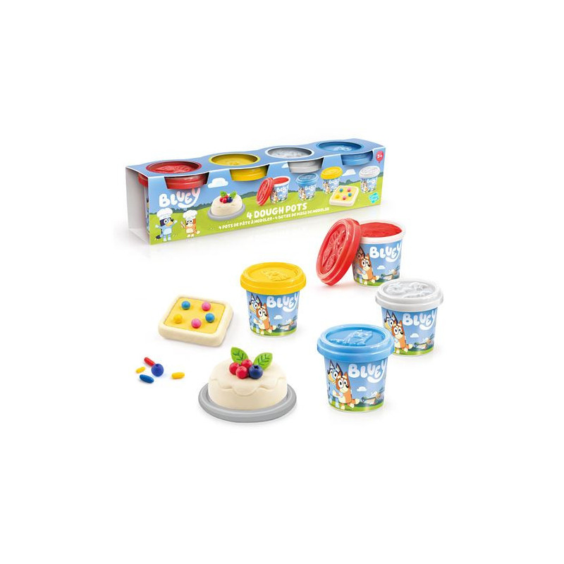 Bluey Pate à modeler Pack de 4 pots