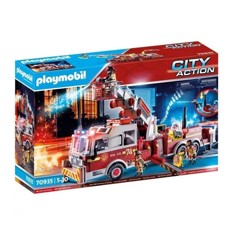 CAMION DE POMPIERS AVEC ÉCHELLE