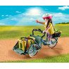 Cycliste velo et remorque Playmobil