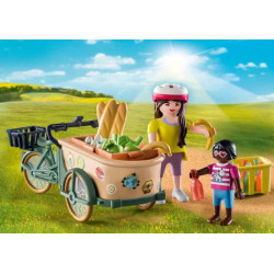 Cycliste velo et remorque Playmobil