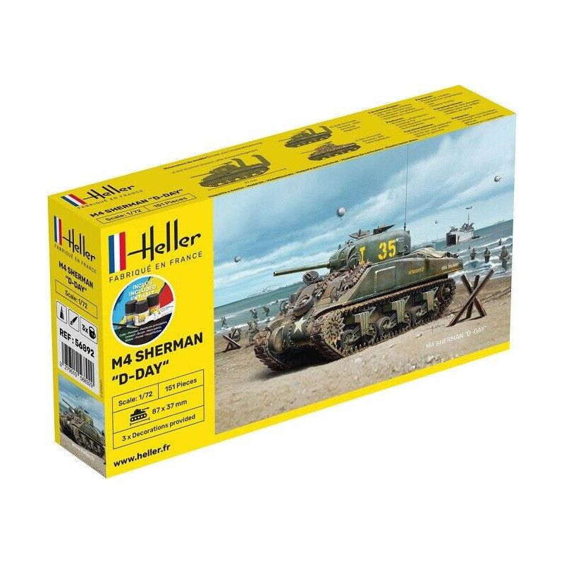 Heller Starter KIT 1 72 Char Sherman D Day
