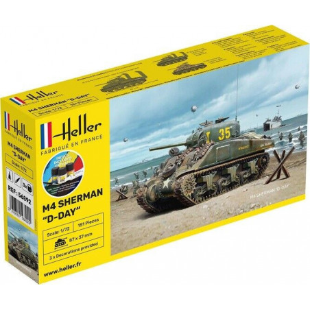 Heller Starter KIT 1 72 Char Sherman D Day